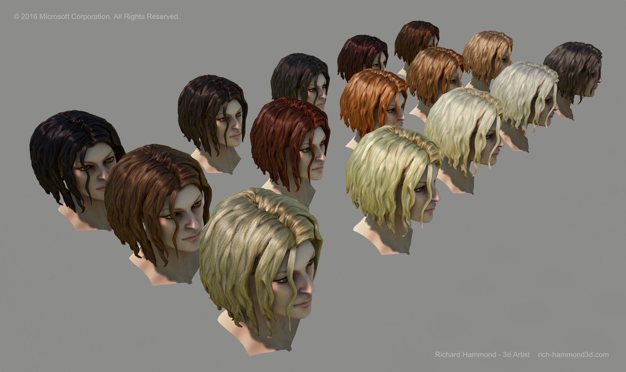 We created a set of colours for each hairstyle.